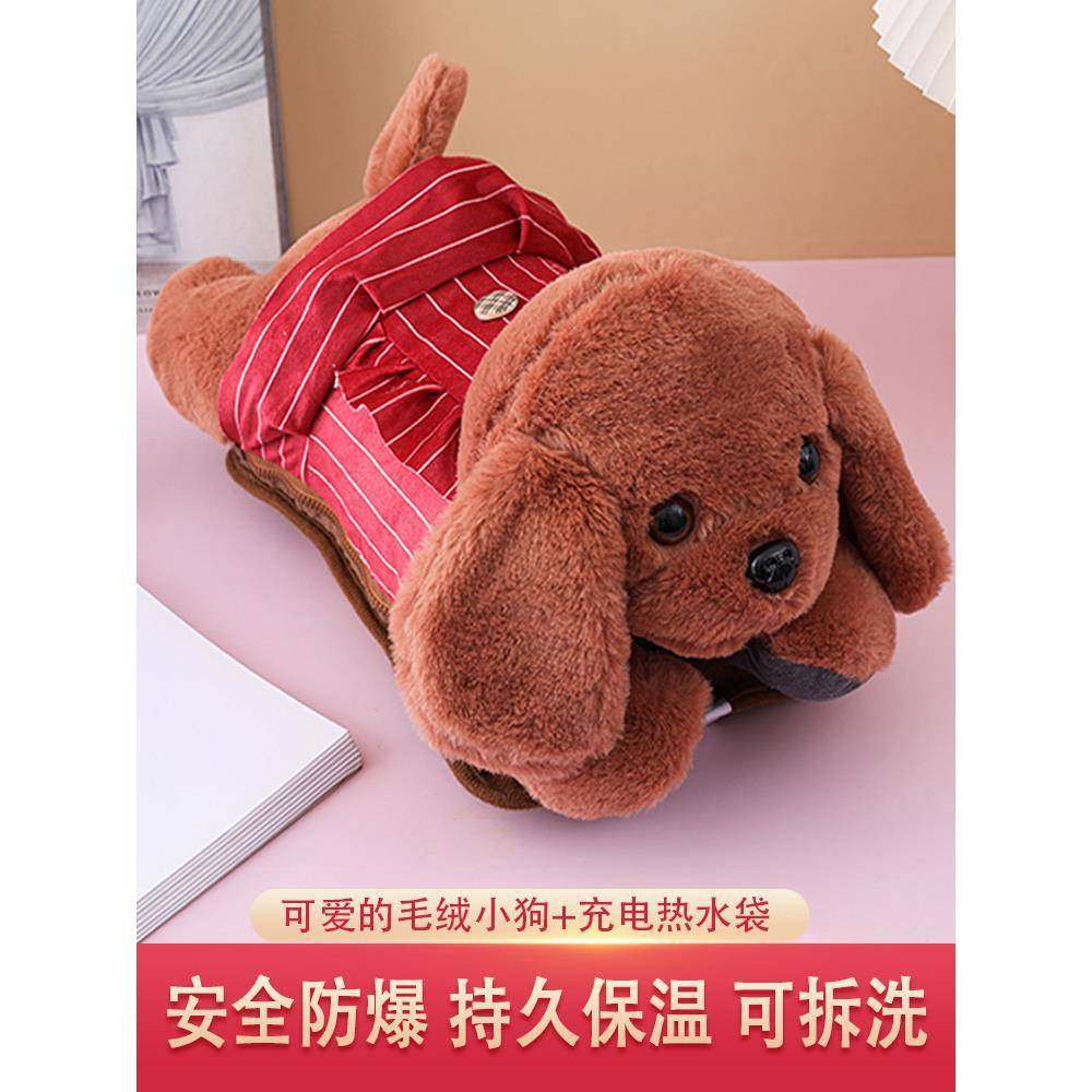 充电式热水袋防爆暖手宝已注水暖宝宝可拆洗电暖宝加厚毛绒暖水袋