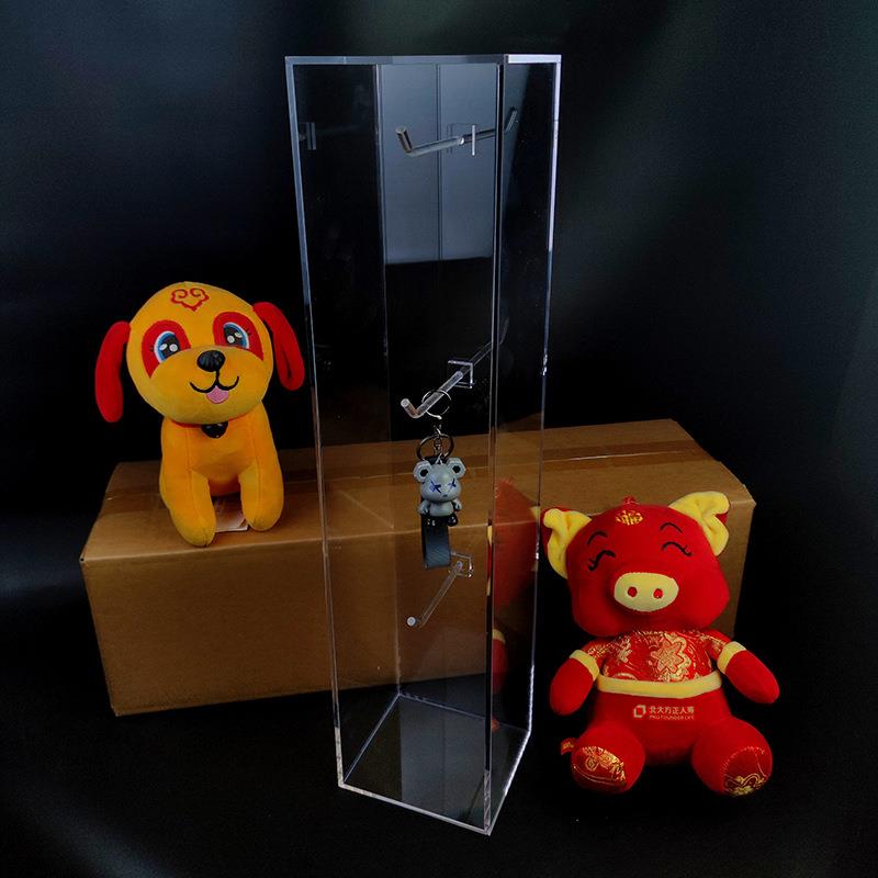 亚克力收纳盒多用途矩形带挂钩高透明展示盒商场超市有机玻璃盒子