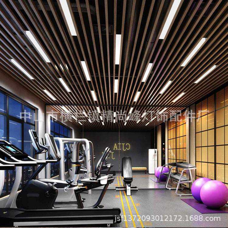 LED长条灯办公室吊灯现代简约商用店铺造型灯具创意工作室条形灯