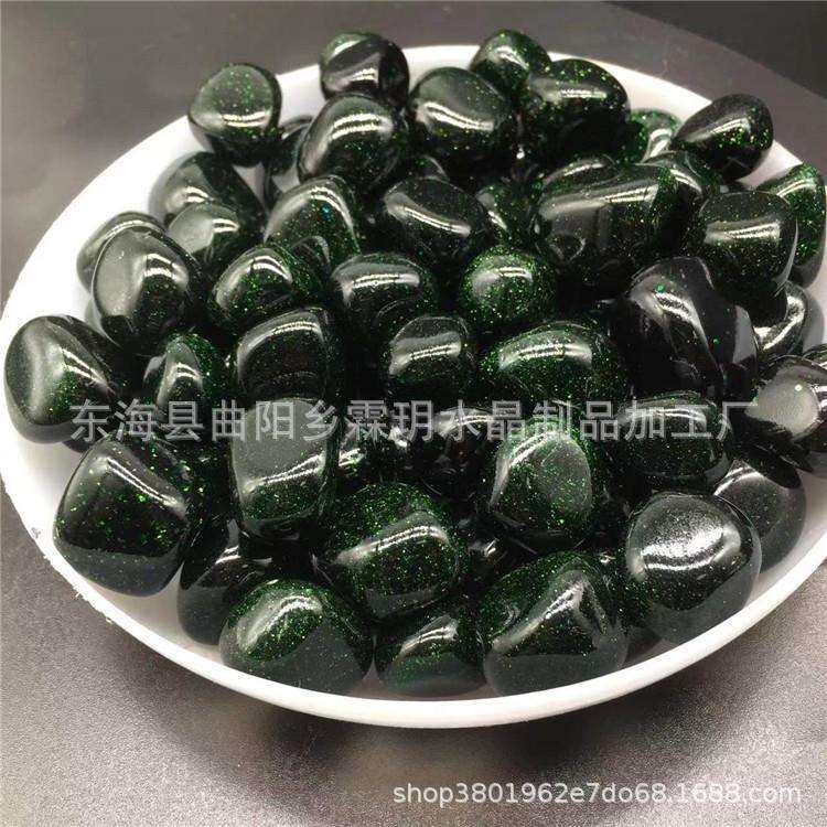 天然水晶抛光滚石绿砂石大颗粒矿石半宝石随形原石