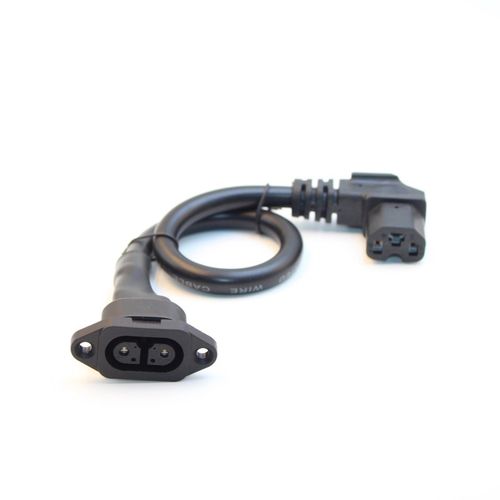 新国标台铃充电器电源座电动车充电口六孔母头插座品字转换线接线