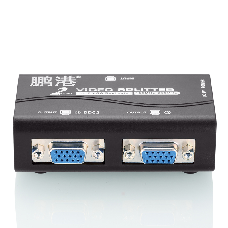 VGA分配器一分二1分2主机电脑监控高清显示器投影仪1进2出分屏器