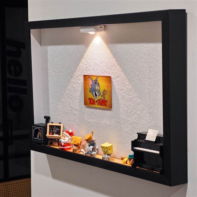猫和老鼠娃娃屋挂画感应夜灯玄关装饰画电表箱弱电箱遮挡免打孔