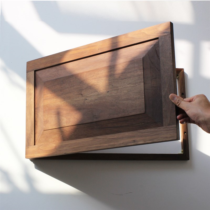 嵌板电箱门实木电表箱装饰遮挡黑胡桃木橡木攒边美式简约经典定制