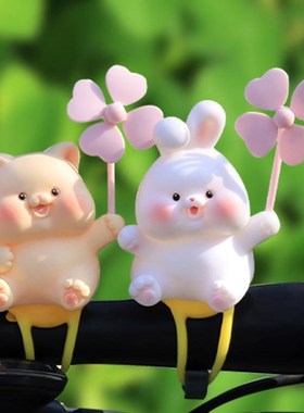 嘟嘟乐园电动车装饰摆件自行车小配件可爱后视镜装饰品风车摩托车