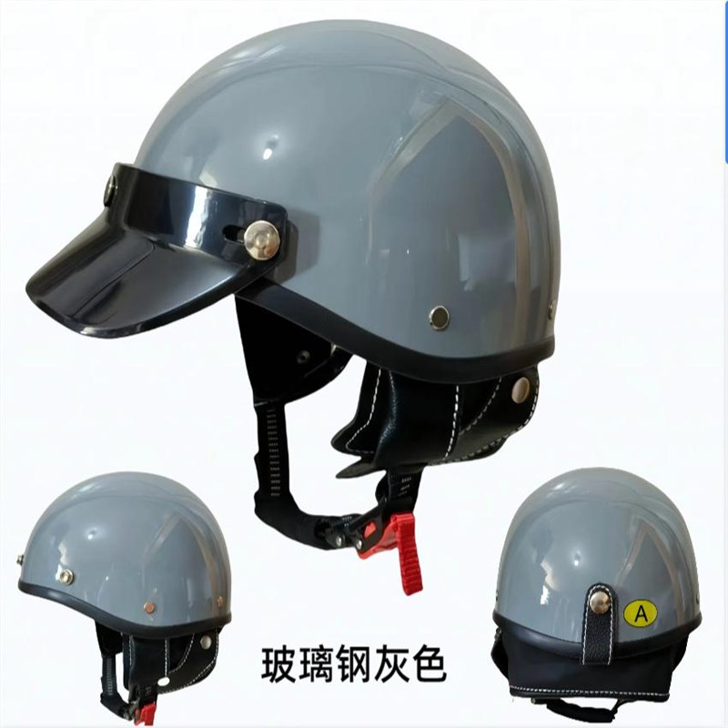 碳纤维+玻璃钢个性小盔体复古哈雷摩托车头盔跑盔机车 男女四季