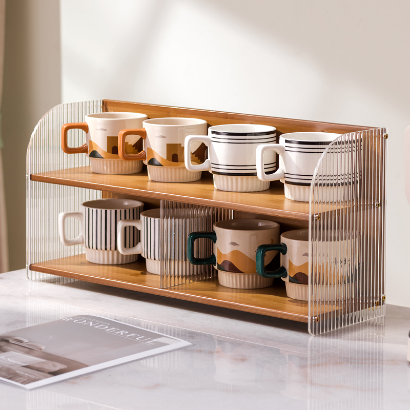 高级感轻奢杯架餐桌水杯架子咖啡杯收纳水吧桌面马克杯茶杯置物架