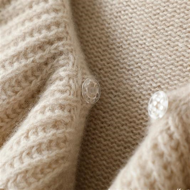 爱惨了!荷叶边大翻领加厚100%纯山羊绒开衫女喇叭袖毛衣针织开衫