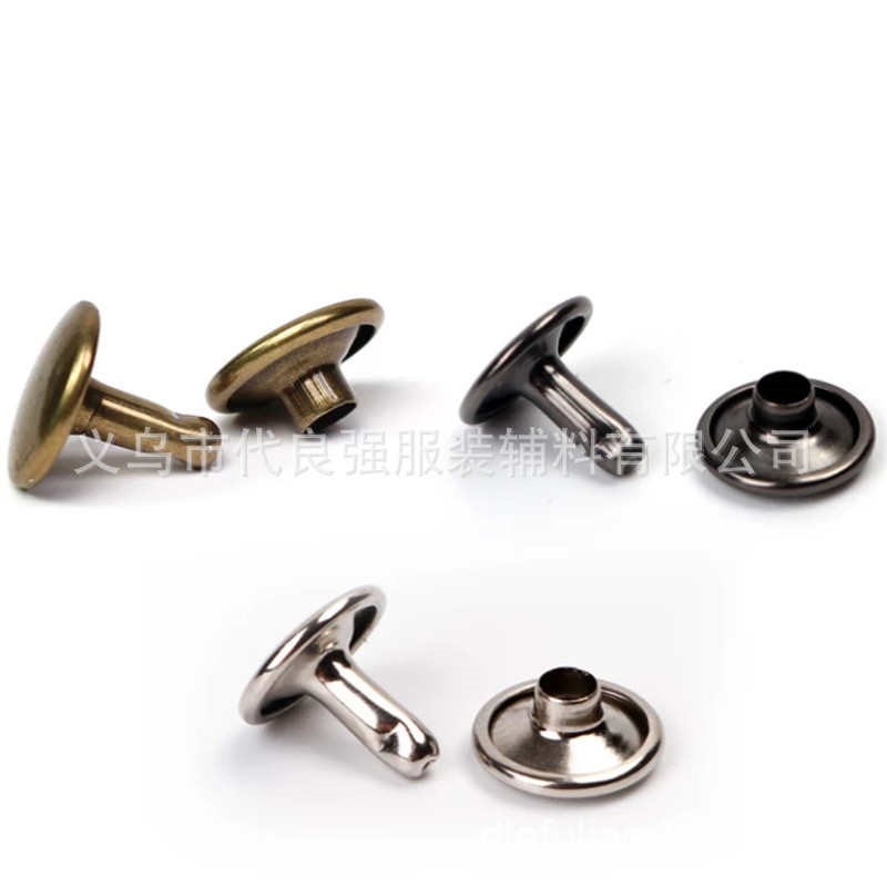 现货供应金属子母帽钉 圆形单面双面撞钉 箱包五金配件固定钉铆钉