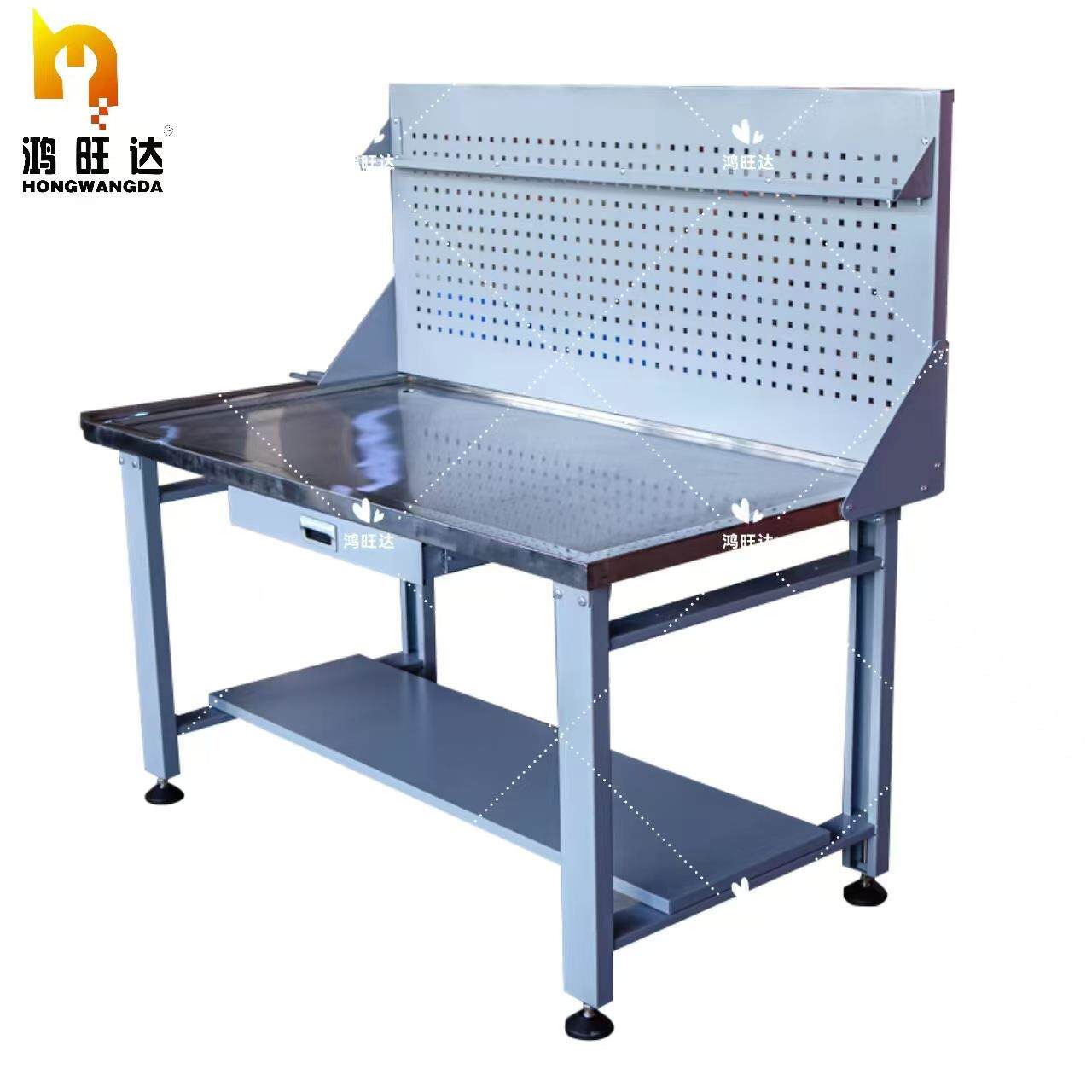 鸿旺达不锈钢机修工作台 工厂车间操作桌维修台 学校台钳工工作台