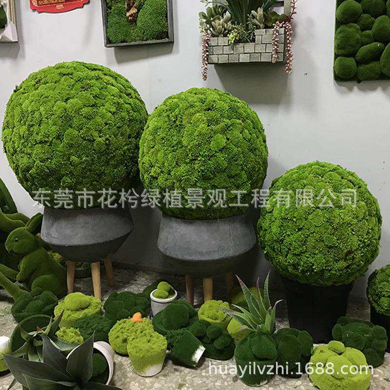 仿真植物苔藓球草球室内装饰创意橱窗办公室绿植服装店落地摆件
