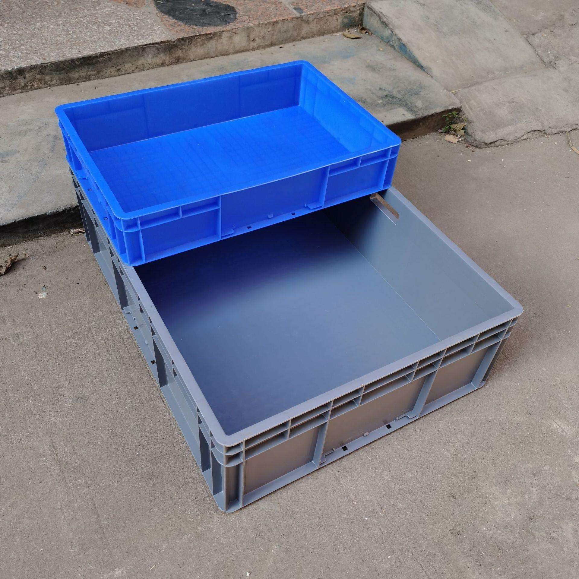 EU8633箱80*60*34cm仓储物输筐车间可堆叠汽配周转箱eu物流塑料箱
