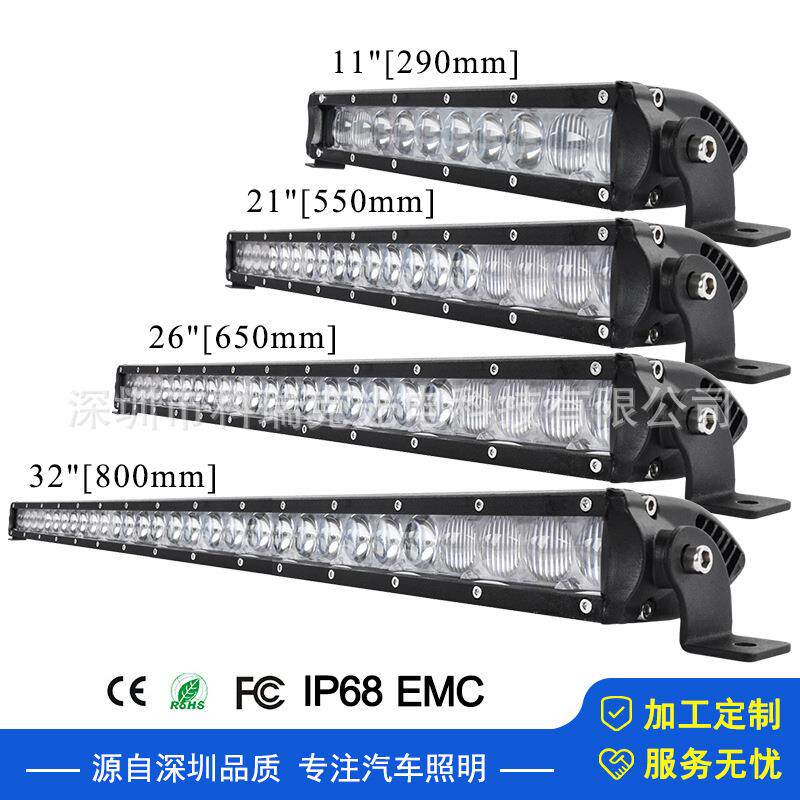 单排泛聚光LED长条灯牧马人越野车改装前杠大灯皮卡UTV车顶灯跨境