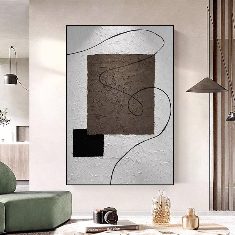 大芬油画村纯手绘油画抽象立体肌理画客厅装饰画简约入户玄关挂画