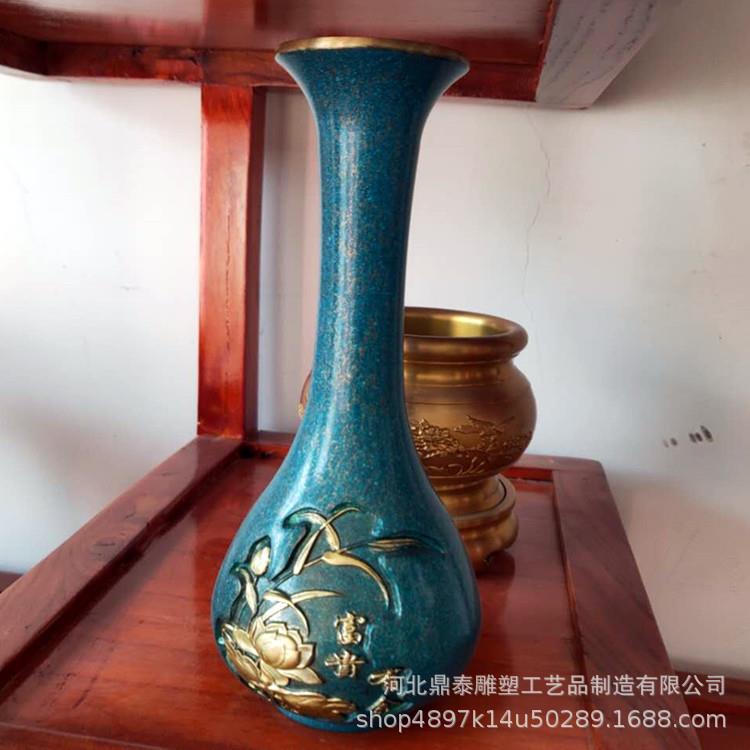 复古欧式青古铜仿古花瓶茶具美式家居装饰品摆设花瓶工艺品