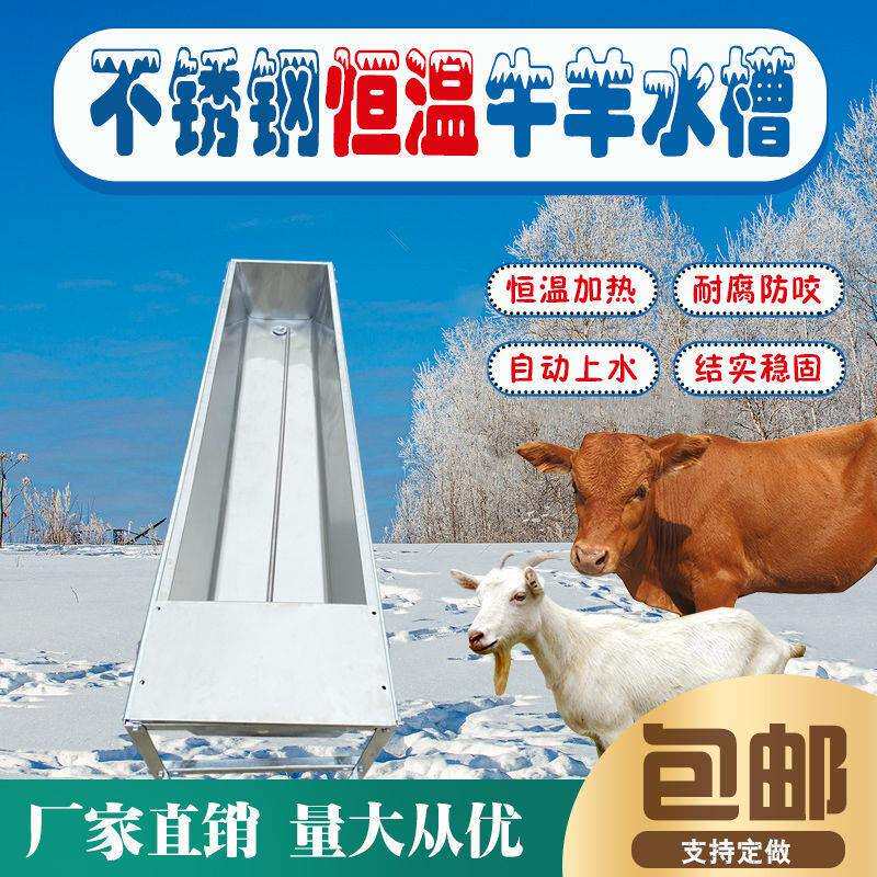 牛羊槽加热管不锈钢恒温槽牛羊饮水芦丁鸡鸡鸭鹅自动槽恒温鸽子