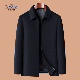 商务翻领拉链大衣秋季 依郎多格秋冬男士 羊毛呢外套中年爸爸装