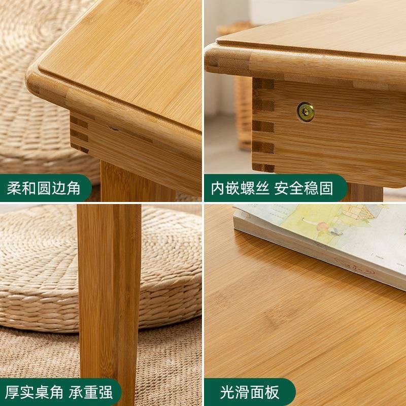 可折叠方形炕几日式榻榻米矮桌家用飘窗茶几桌Q床上学生写字桌工