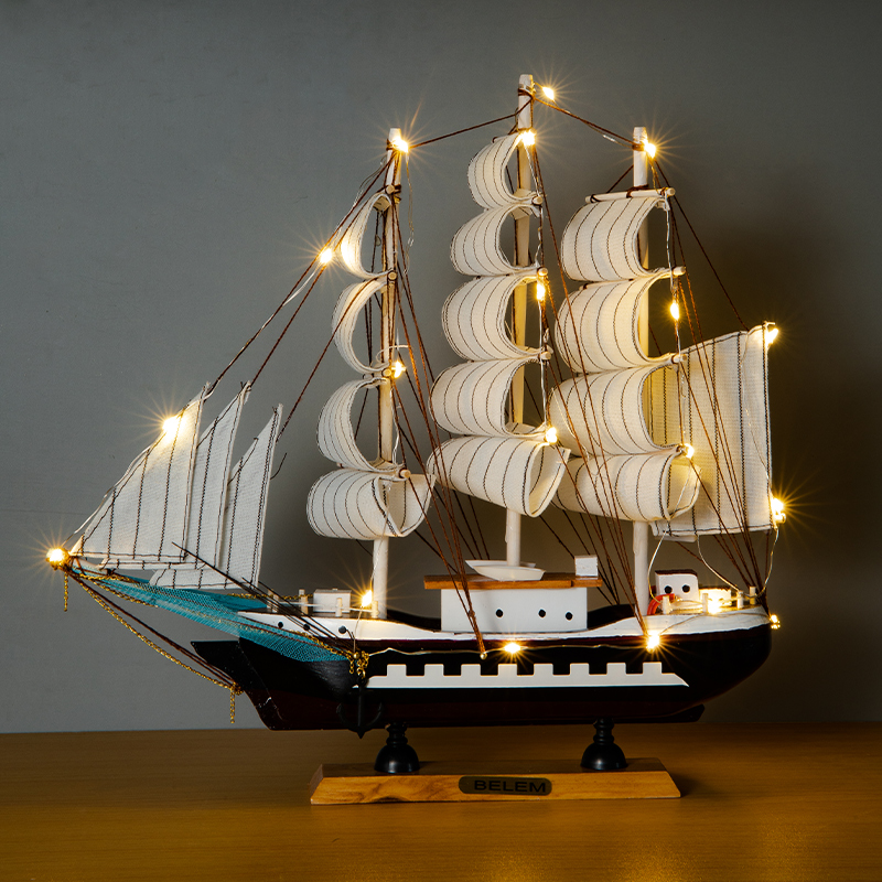 帆船模型开学h季一帆风顺家居客厅装饰品摆件酒柜玄关书架桌面摆