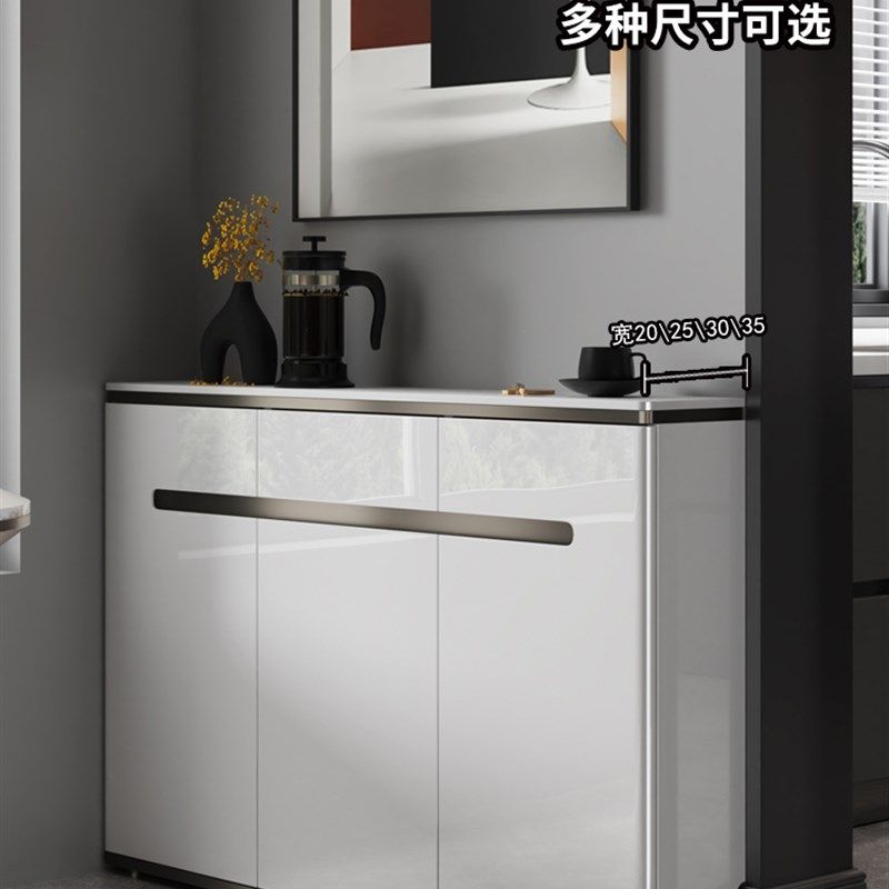 超薄岩板餐边柜现代简约20vcm极窄厨房客厅储物收纳玄关隔断25定