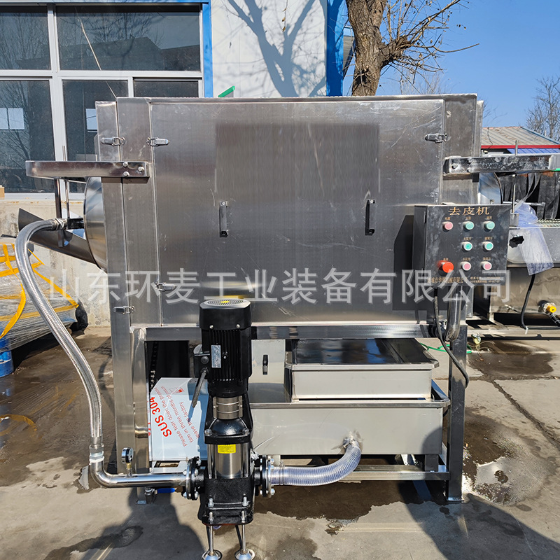 物理摩擦核桃仁去皮机 坚果核桃仁去皮清洗机 滚筒喷淋坚果去皮机