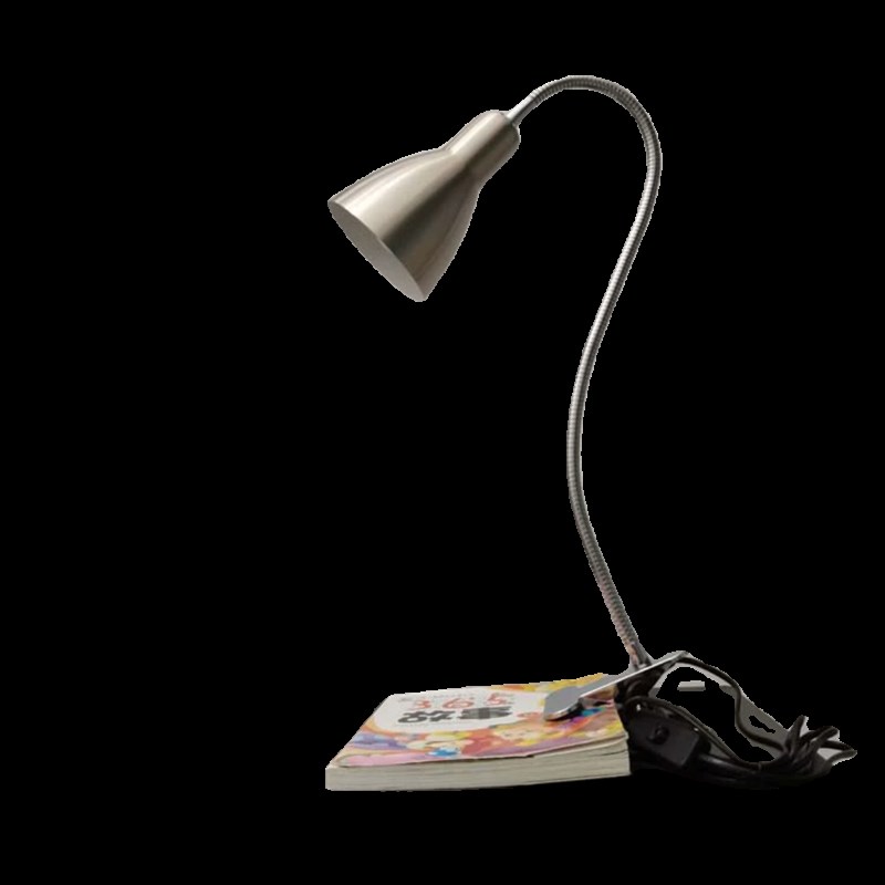 长臂简易软管LED夹子台灯可换灯泡E27螺口工作学习床头书桌阅读灯