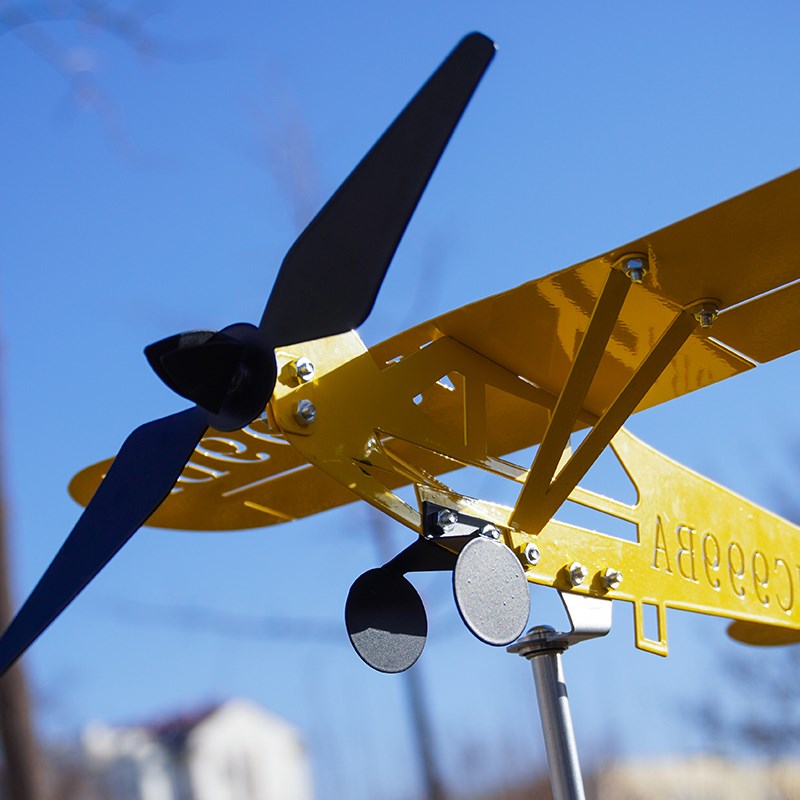 户外金属风向标飞机风车庭院花园阳台装饰摆件创意工艺品草坪草地