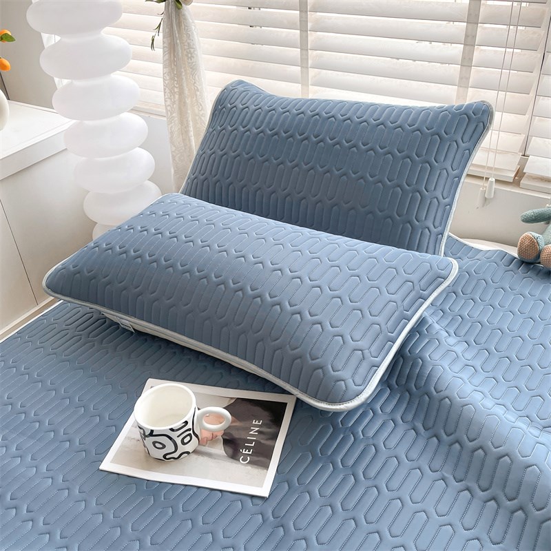 床裙乳胶凉席三件套夏季纯色床垫冰丝席空调软席子1.8m床罩可机洗