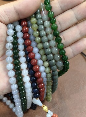 和田玉多宝圆珠--史上醉全的吧8毫米 ~小石头和田玉