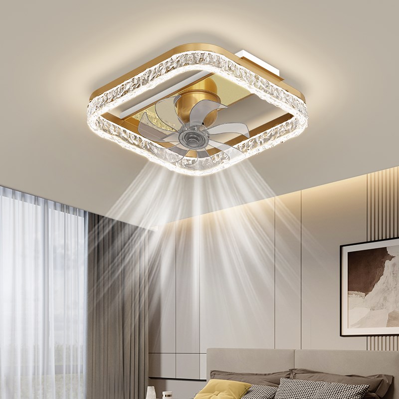 北欧隐形客厅护眼风扇灯2025新款家用餐厅客厅智能静音电扇吊灯