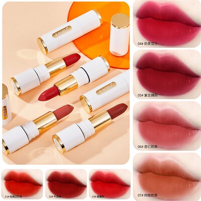 源头工厂丝雾丝绒不沾杯不掉色口红哑光持久O唇膏防水小白管 口红