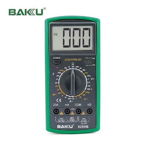 巴酷BK-9205B数字万用表测电容电流功能大屏幕显示全能防烧出口
