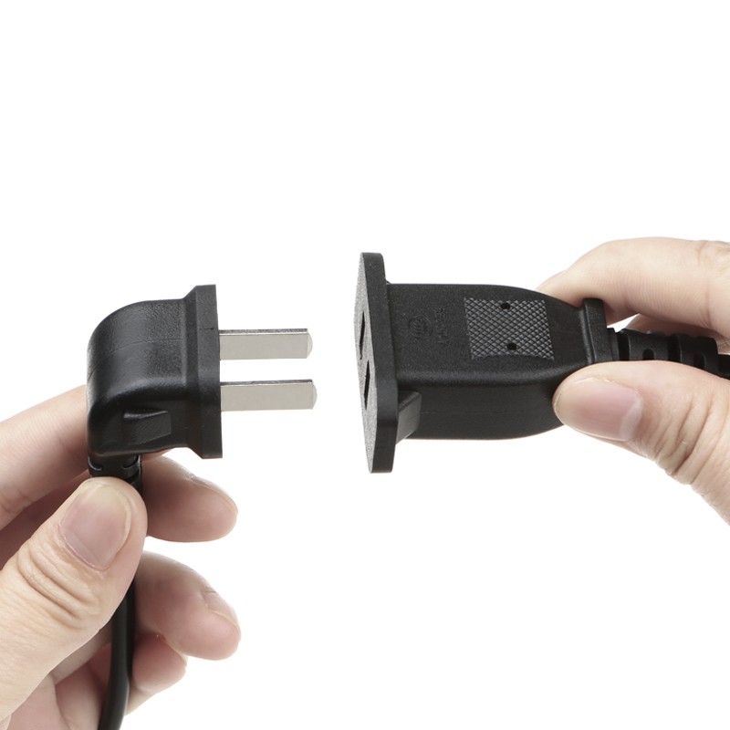 CE-LINK 电视电源延长线二插弯头公母加长插座二芯两眼插头电脑电