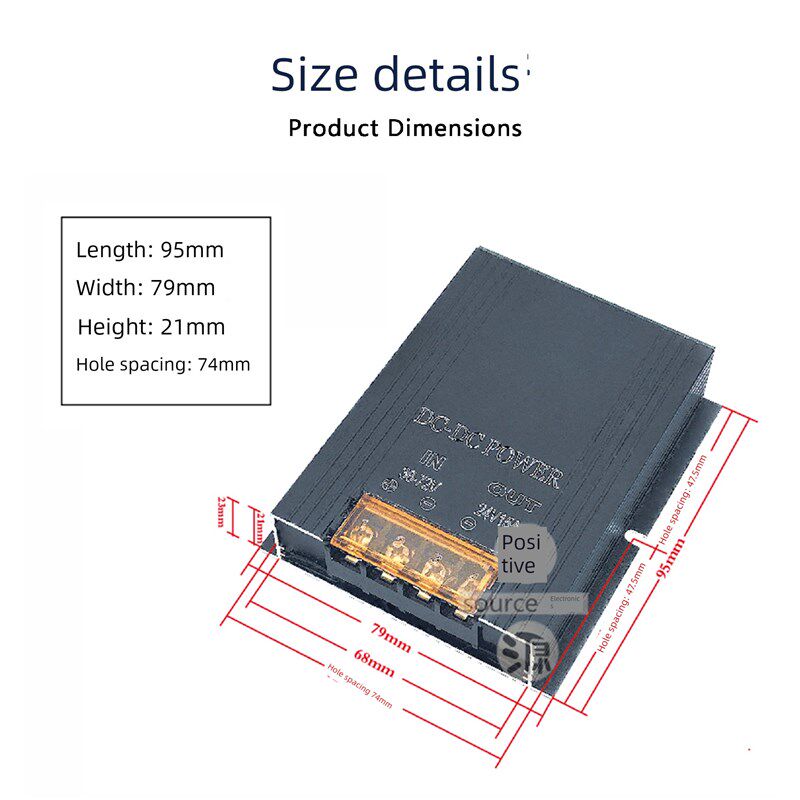 Dc Dc 72V60V48V36V至24V15A隔离电源车载电源转换器降压稳压模块