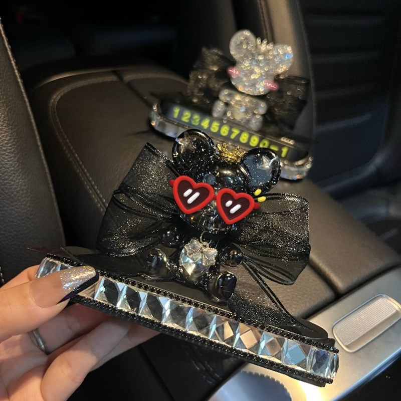 汽车停车牌diy卡通可爱小熊挪车号码牌可隐藏创意车内高级摆件女