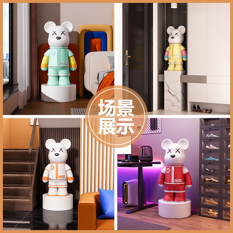 大型落地暴力熊装饰摆件客厅卡通朋友送礼创意多巴胺轻奢乔迁礼品