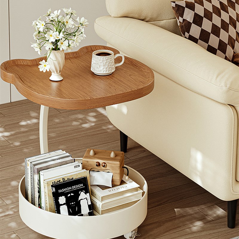 现代创意边几可移动茶几客厅极简小推车沙发边简约置物架奶油风