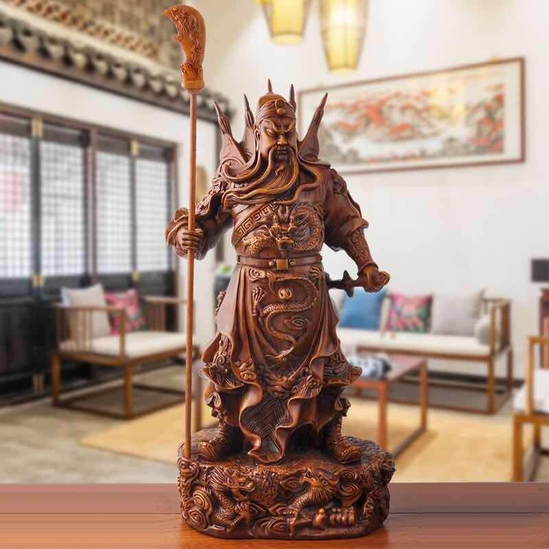 关公武关二爷关羽家居摆件客厅饰品赵之周大号九龙武关公