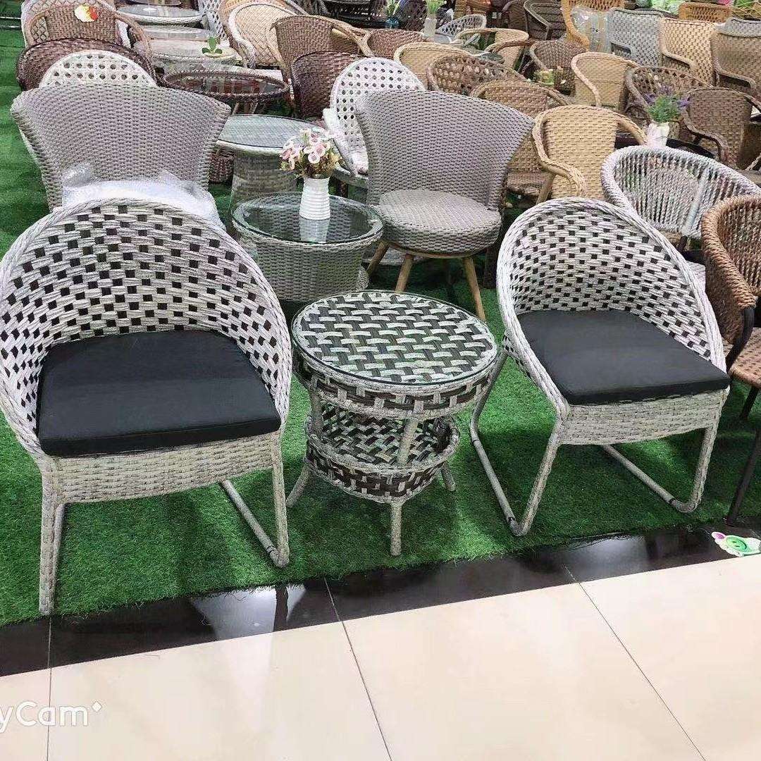 阳台户外桌椅组合休闲藤椅三件套小茶桌组合