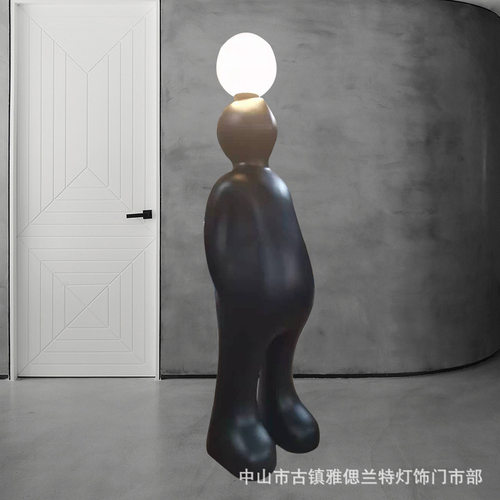 大型抽象迎宾人物雕塑落地灯