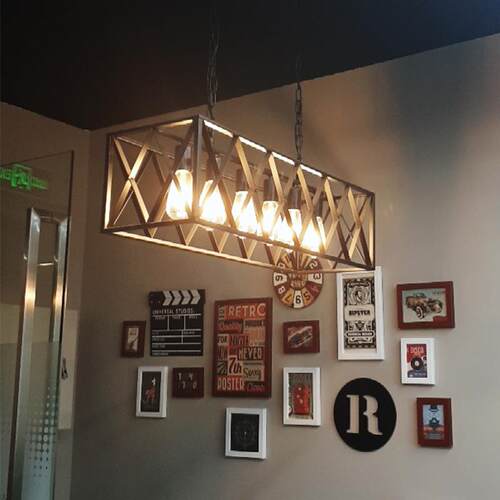 工业风创意个性餐厅酒吧火锅烧烤店前台铁艺复古美式收银吧台吊灯