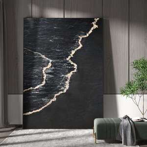 手绘油画客厅《海之畅想》玄关抽象画餐厅装饰画手工立体壁画轻奢