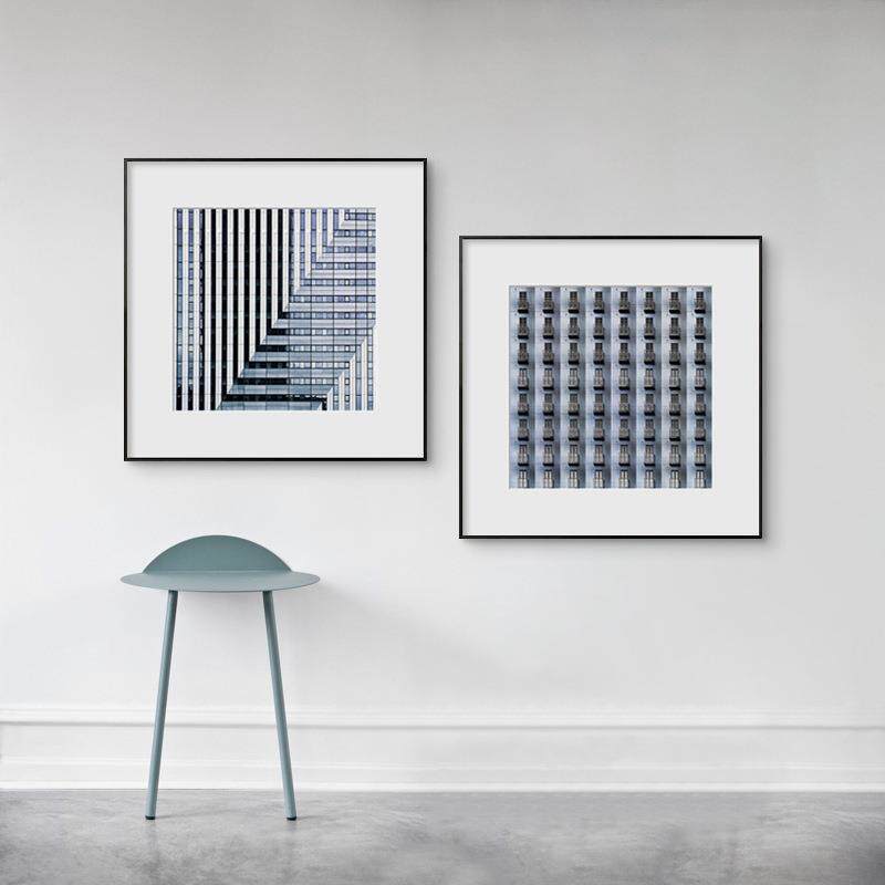 现代简约抽象线条建筑装饰画黑白灰工业风画几何空间卧室床头挂画