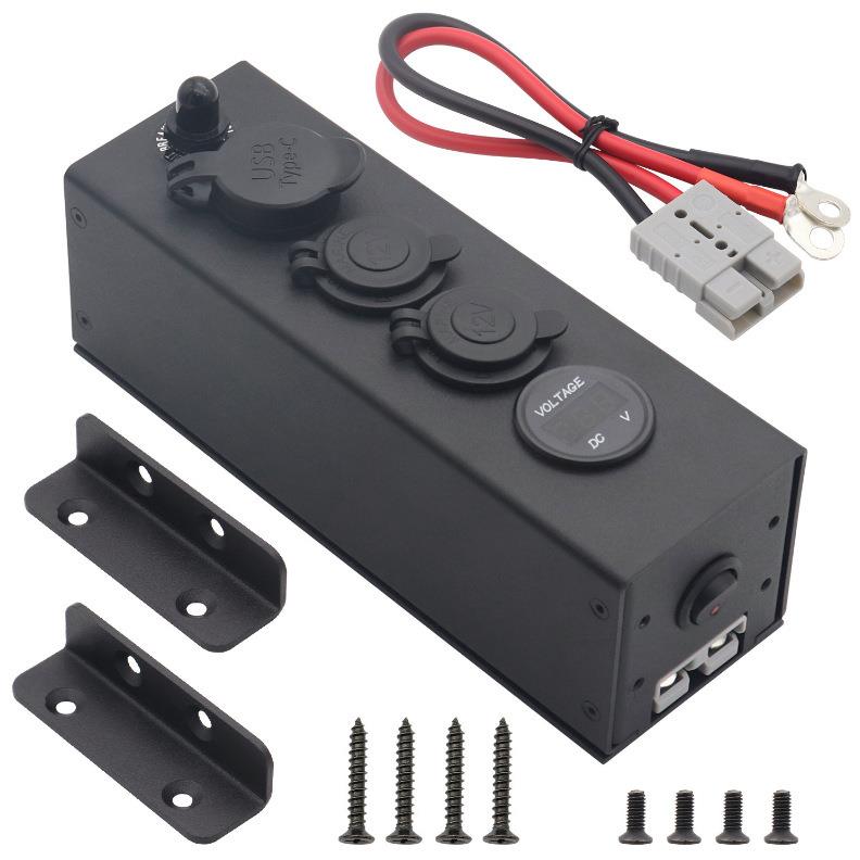 12V-24V汽车船舶改装配件电源母座 PD48W快充接口电压表四合一