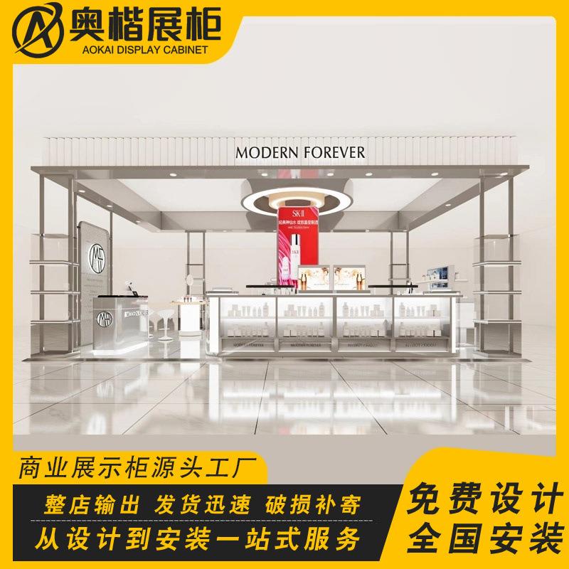 广州厂家美甲店展柜中岛多经点位穿戴甲展示柜框架制作烤漆柜设计