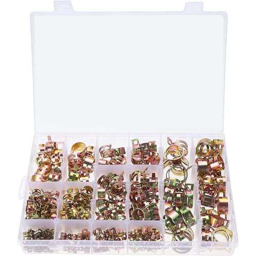 跨境 260PCS 盒装 12种尺寸 镀彩锌弹簧卡箍喉箍软管夹6-25mm