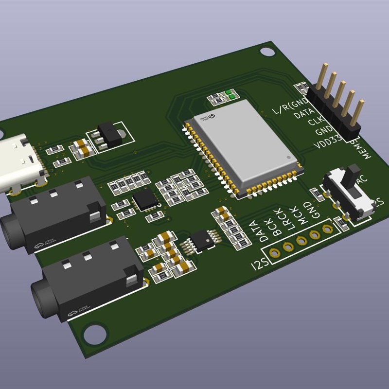 PDM MEMS数字MIC麦克风 咪头 解码硅麦转I2S PCM 模拟输出DAC模块