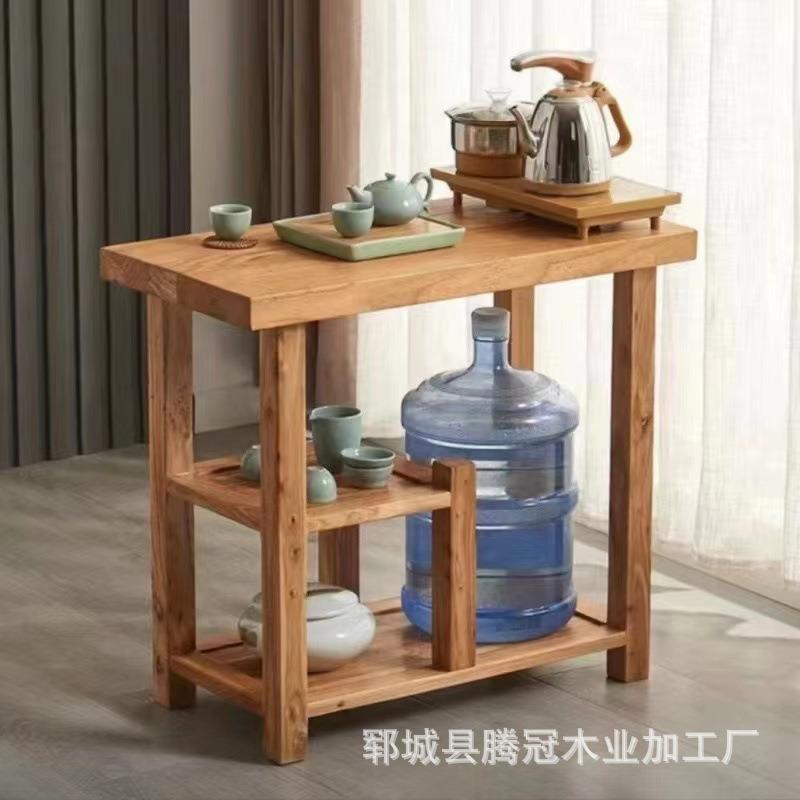老榆木仿古茶水柜家用多功能中式茶桌烧水柜复古老式茶桌餐边柜