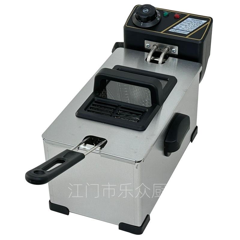 商用3L可视电炸炉锅温控款加厚不锈油炸小吃设备可做110V