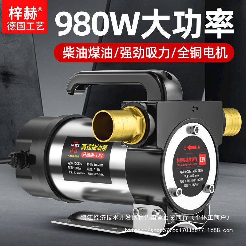 【48小时发货】电动抽油泵正反转抽油器12V24V220V伏自吸泵直流柴